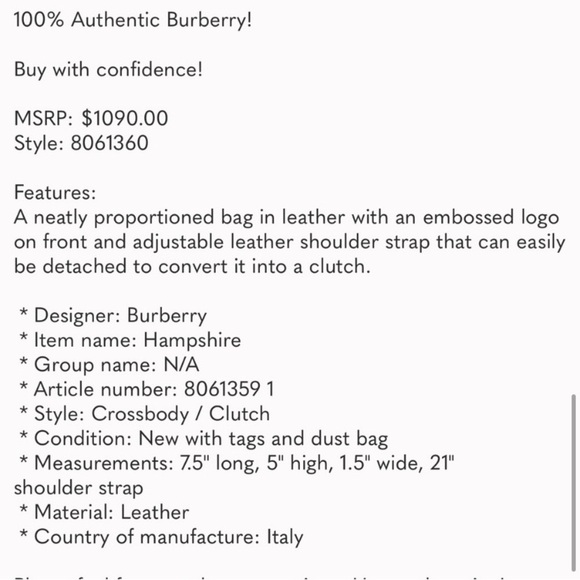 NWT BURBERRY HAMPSHIRE EMBOSSED LEATHER FLAP CROSSBODY STRAP CLUTCH & DUST BAG - Picture 5 of 8